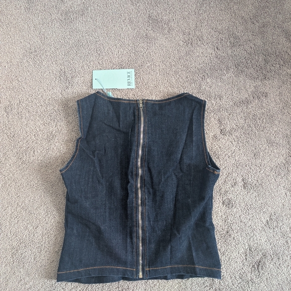 REVICE Tokyo Denim Dark Blue Cut-Out Tank Top - Picture 5 of 5